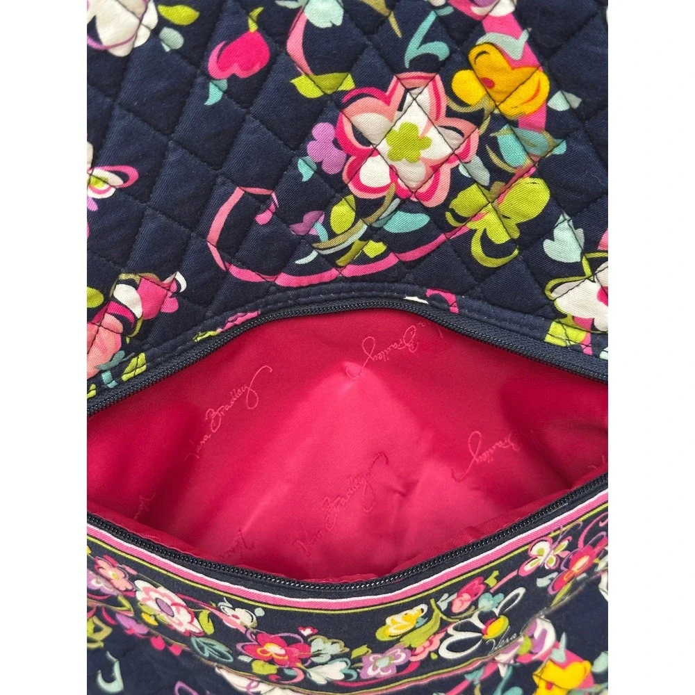 Vera Bradley Sling Tennis Backpack Navy Quilted Cotton Everyday Bag